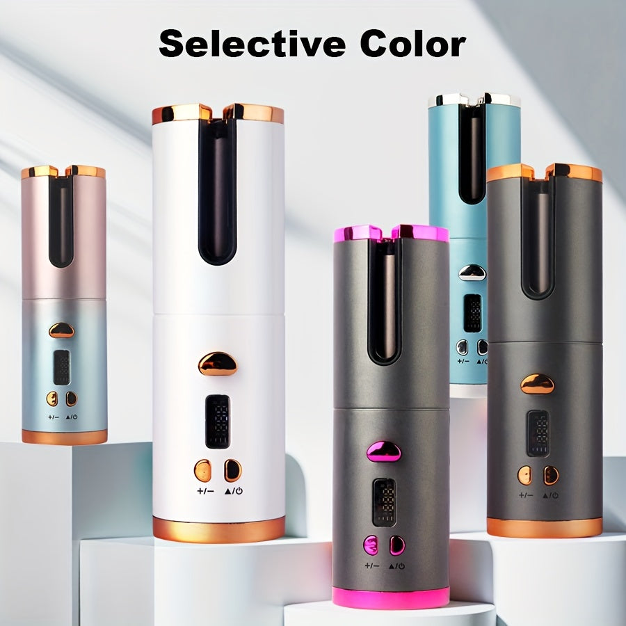 GLOWÉA Portable Cordless Automatic Curling Iron - USB Rechargeable GLOWÉA