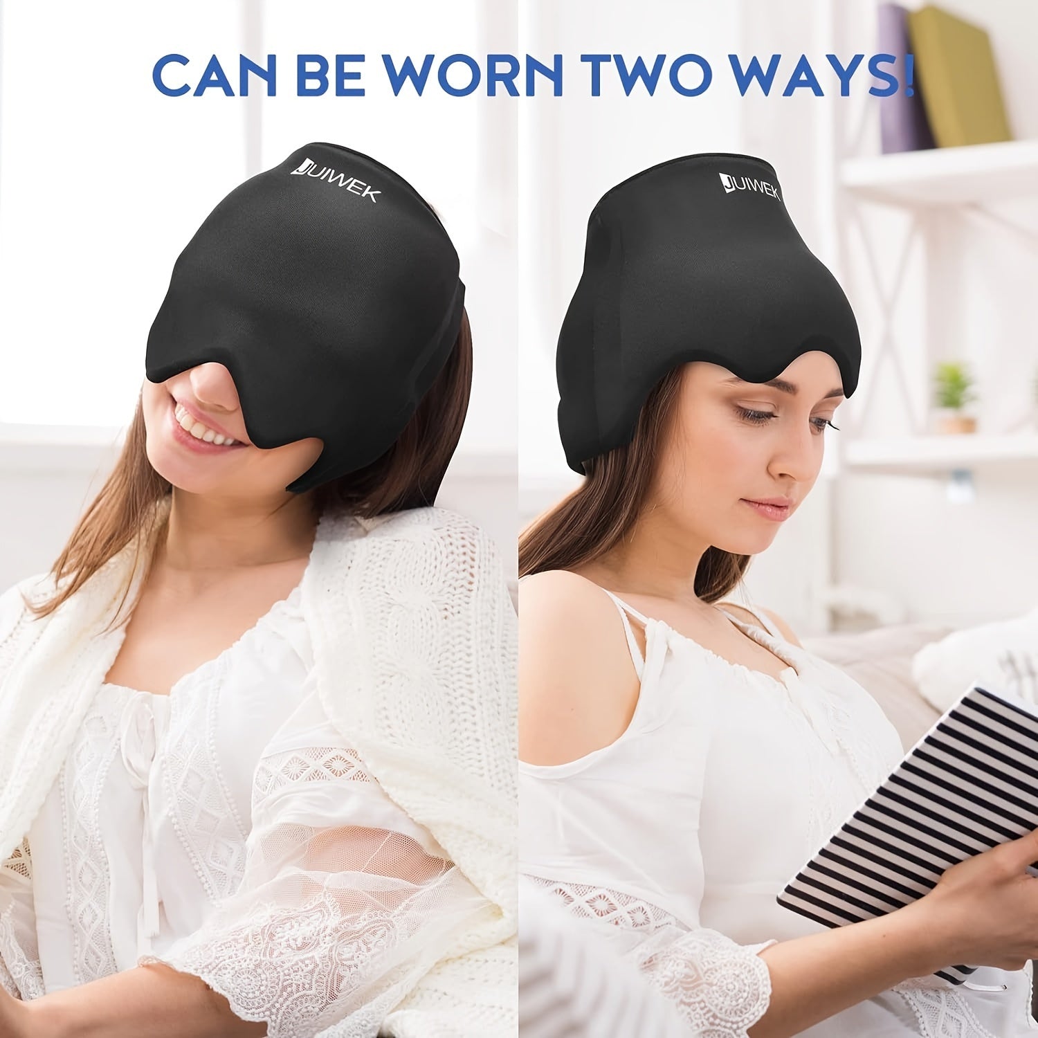 GLOWÉA Migraine Ice Head Wrap - Hot & Cold Therapy Hat GLOWÉA