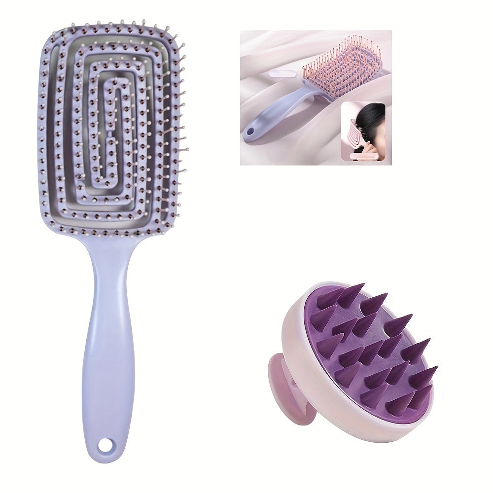 GLOWÉA Manual Silicone Head Massager Brush - Gentle Scalp Massage Comb GLOWÉA