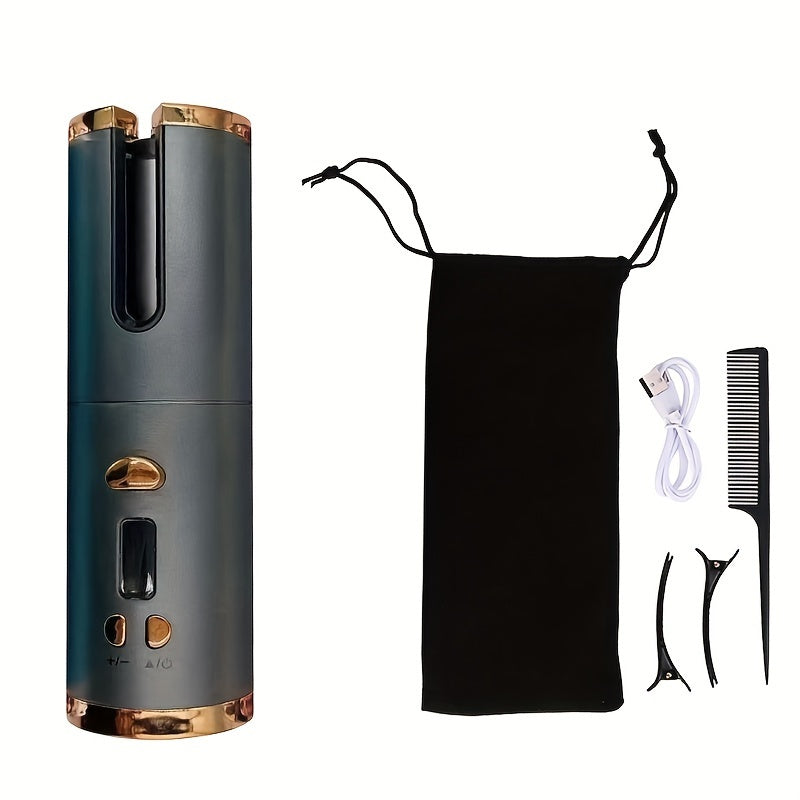 GLOWÉA Portable Cordless Automatic Curling Iron - USB Rechargeable GLOWÉA