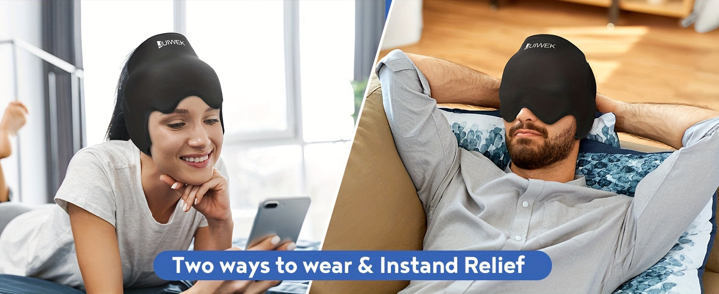 GLOWÉA Migraine Ice Head Wrap - Hot & Cold Therapy Hat GLOWÉA
