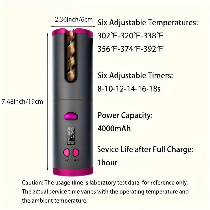 GLOWÉA 4 Seasons Wireless Automatic Hair Curler - USB Rechargeable GLOWÉA