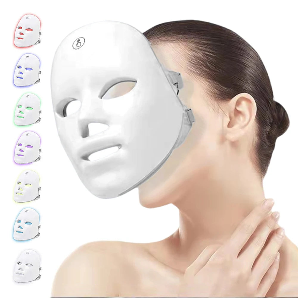 GLOWÉA 7-Wavelength LED Light Therapy Mask for Face & Neck GLOWÉA