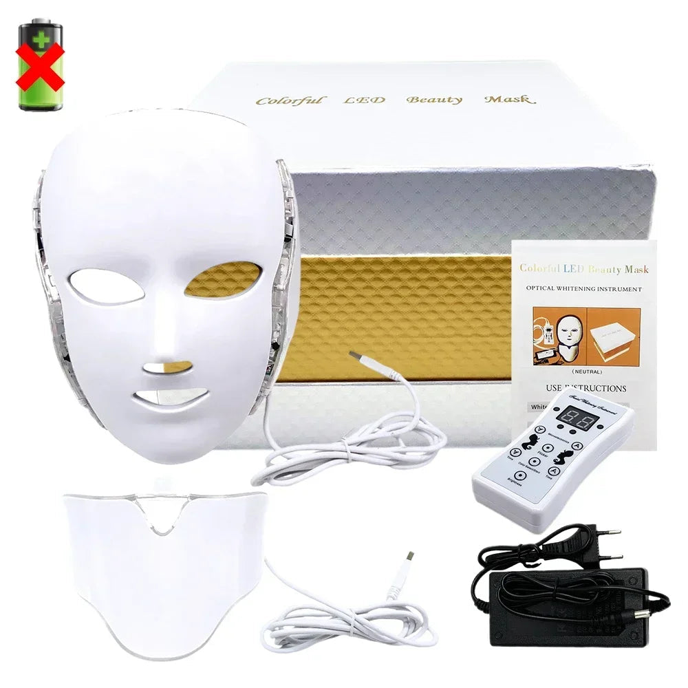 GLOWÉA 7-Wavelength LED Light Therapy Mask for Face & Neck GLOWÉA