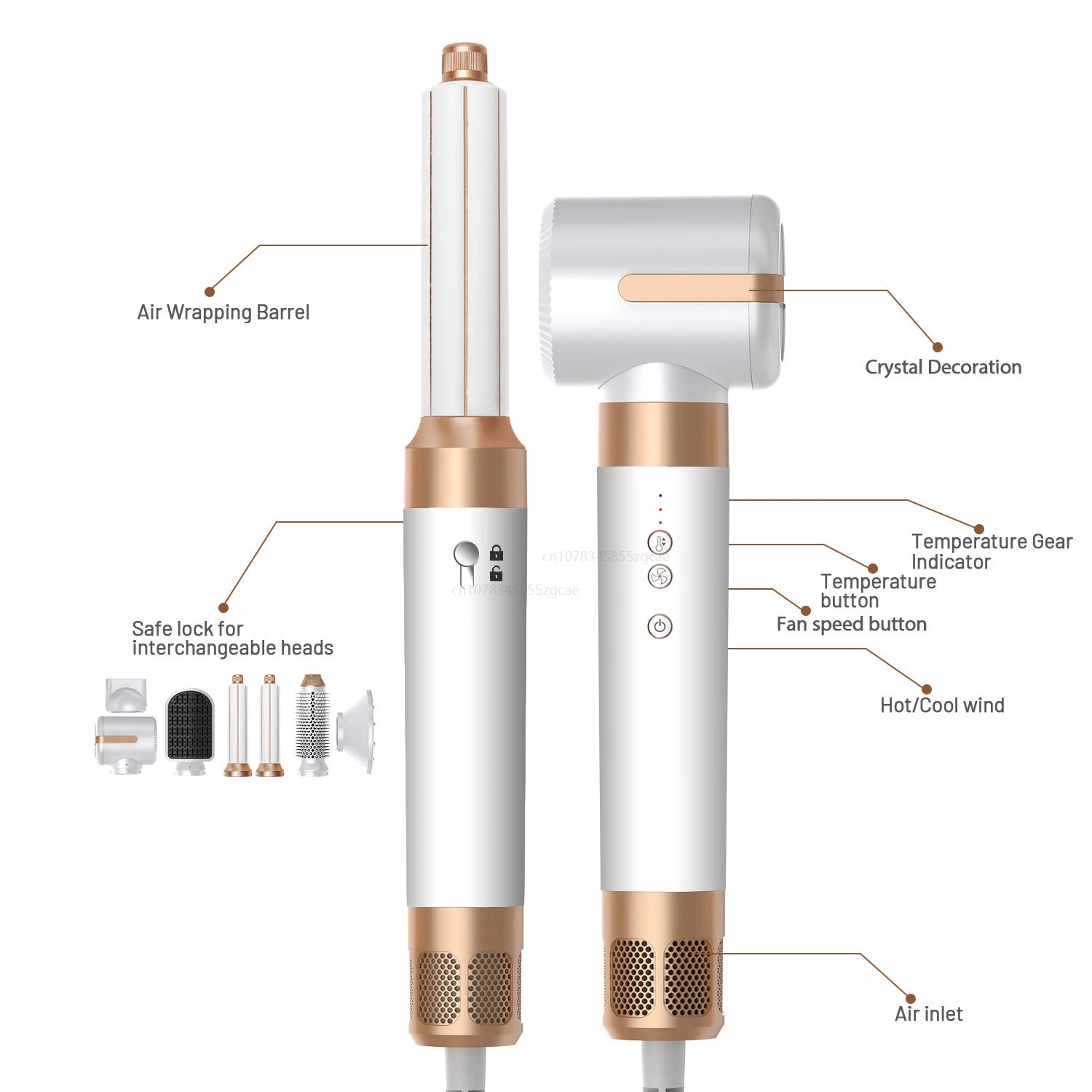GLOWÉA 7 in 1 Professional Air Styler & Hair Dryer GLOWÉA