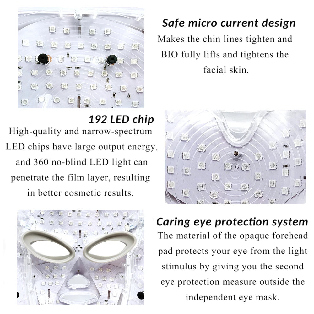 GLOWÉA 7-Wavelength LED Light Therapy Mask for Face & Neck GLOWÉA