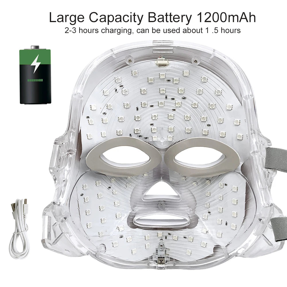 GLOWÉA 7-Wavelength LED Light Therapy Mask for Face & Neck GLOWÉA