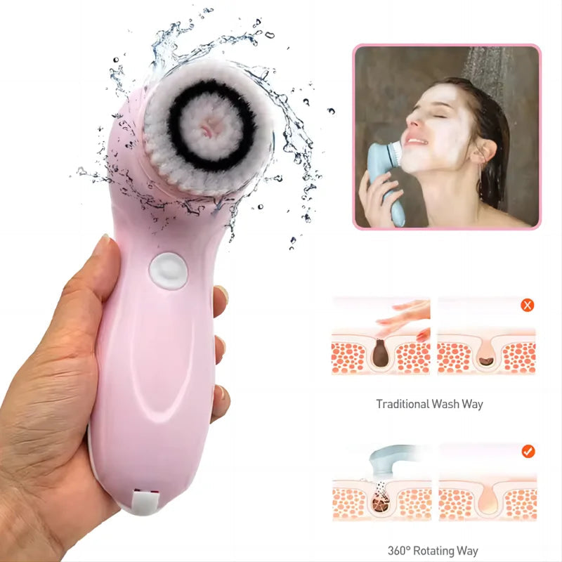 GLOWÉA Electric Facial Cleansing Brush - Waterproof Exfoliating Device - GLOWÉA