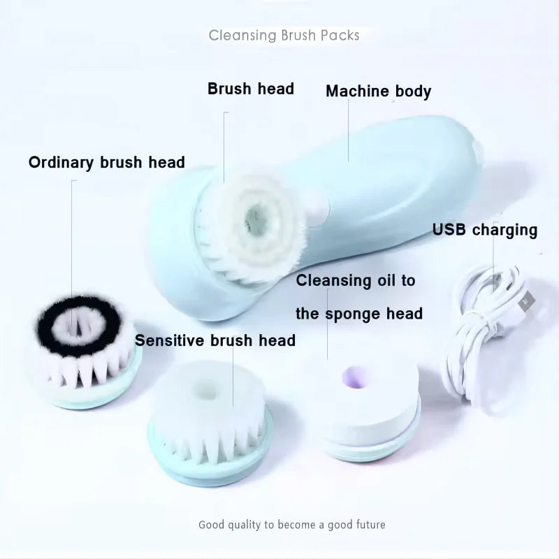 GLOWÉA Electric Facial Cleansing Brush - Waterproof Exfoliating Device - GLOWÉA