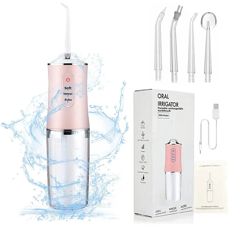 GLOWÉA Rechargeable Electric Oral Irrigator with 3 Modes GLOWÉA