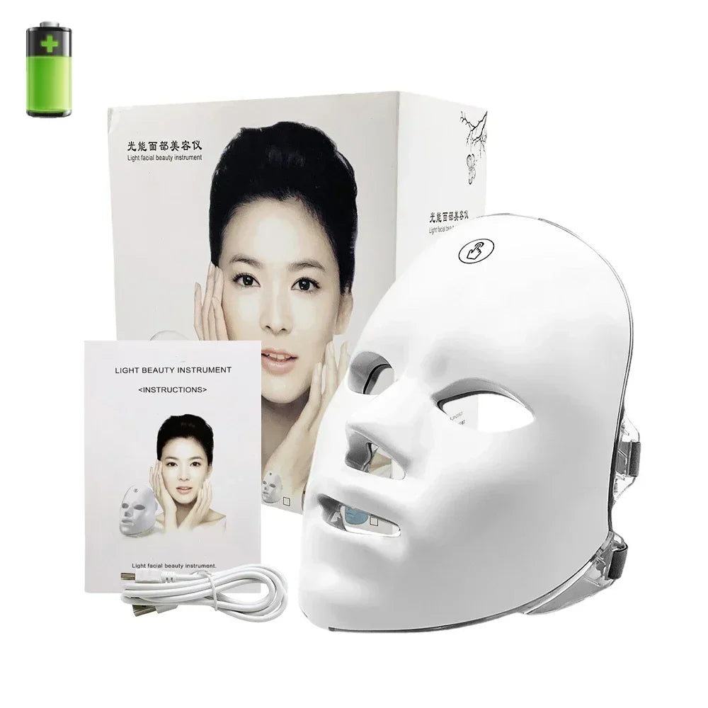 GLOWÉA 7-Wavelength LED Light Therapy Mask for Face & Neck GLOWÉA