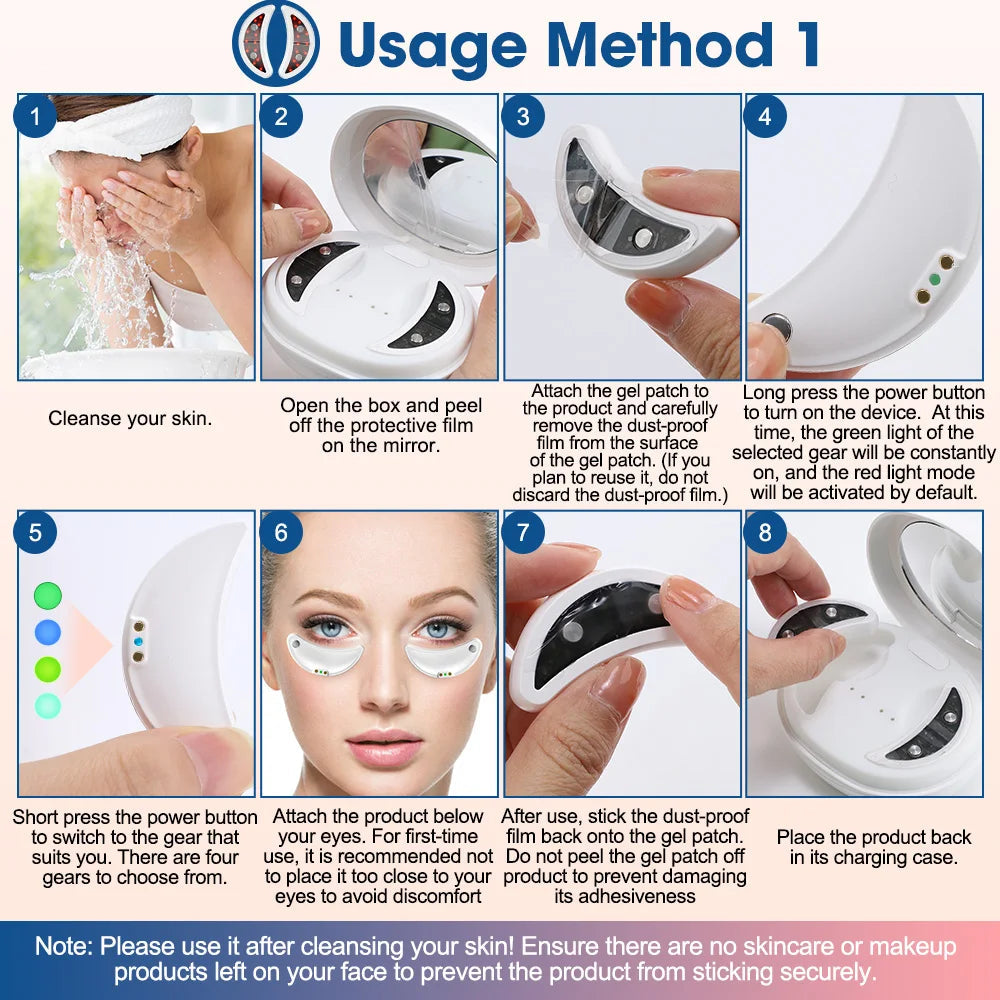 GLOWÉA Micro-current Red Light Therapy Eye Massager GLOWÉA