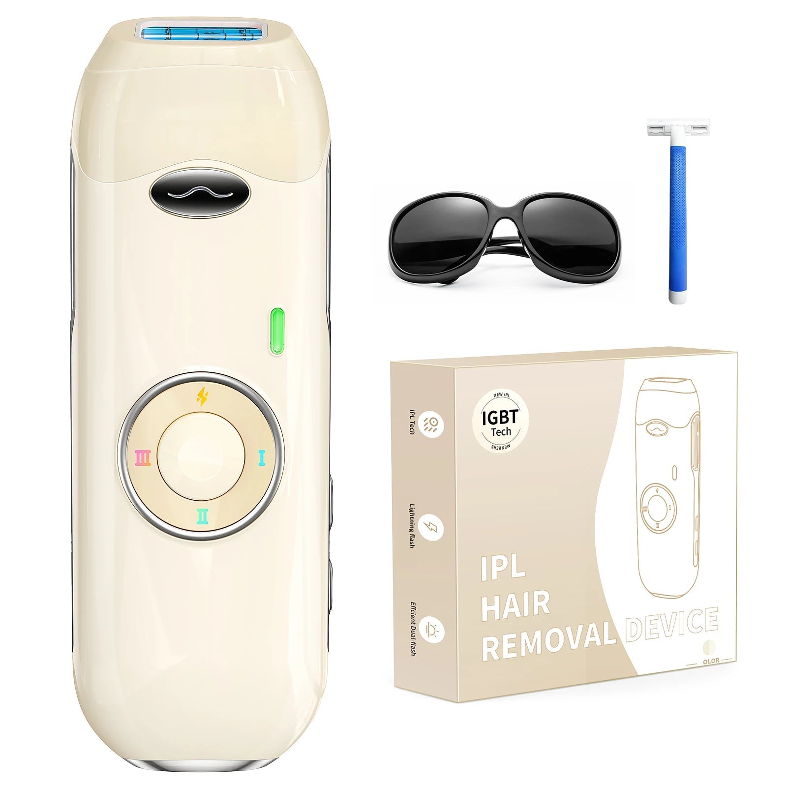 GLOWÉA IPL Laser Epilator for Hair Removal - Painless Home Device GLOWÉA