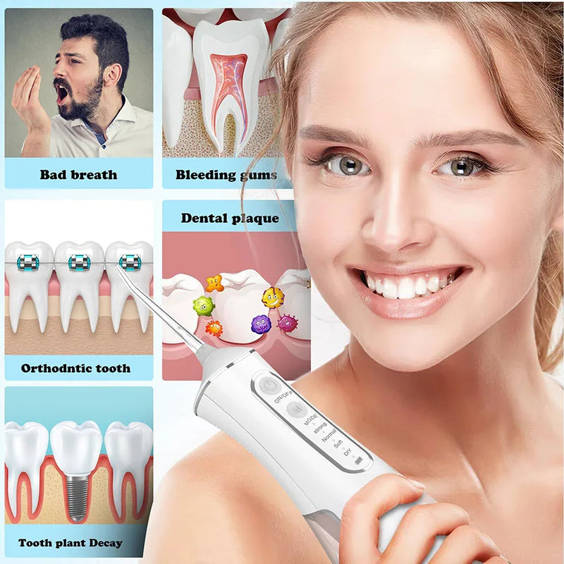 GLOWÉA Rechargeable Electric Oral Irrigator with 3 Modes GLOWÉA