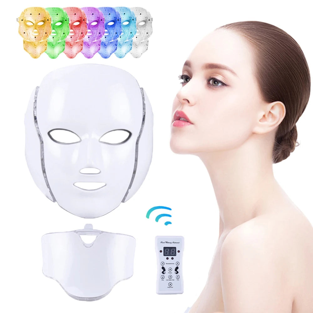 GLOWÉA 7-Wavelength LED Light Therapy Mask for Face & Neck GLOWÉA