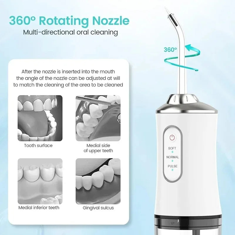 GLOWÉA Rechargeable Electric Oral Irrigator with 3 Modes GLOWÉA