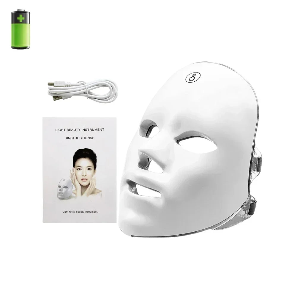 GLOWÉA 7-Wavelength LED Light Therapy Mask for Face & Neck GLOWÉA
