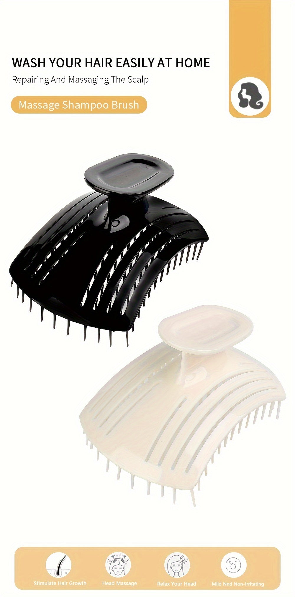 GLOWÉA INGRID 2-in-1 Scalp Massage & Shampoo Brush GLOWÉA