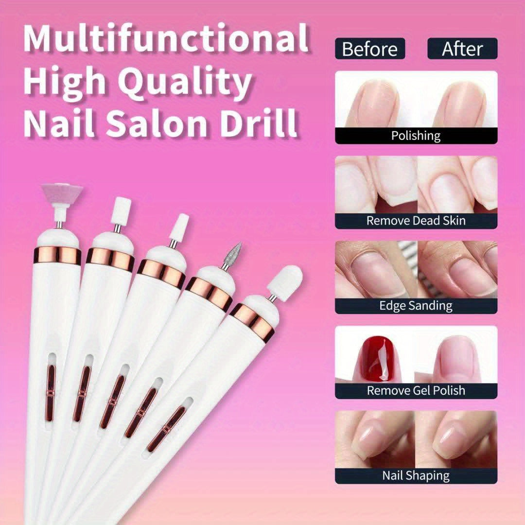 GLOWÉA USB Rechargeable Nail Drill Kit - Dual-Speed Electric Manicure Tool GLOWÉA