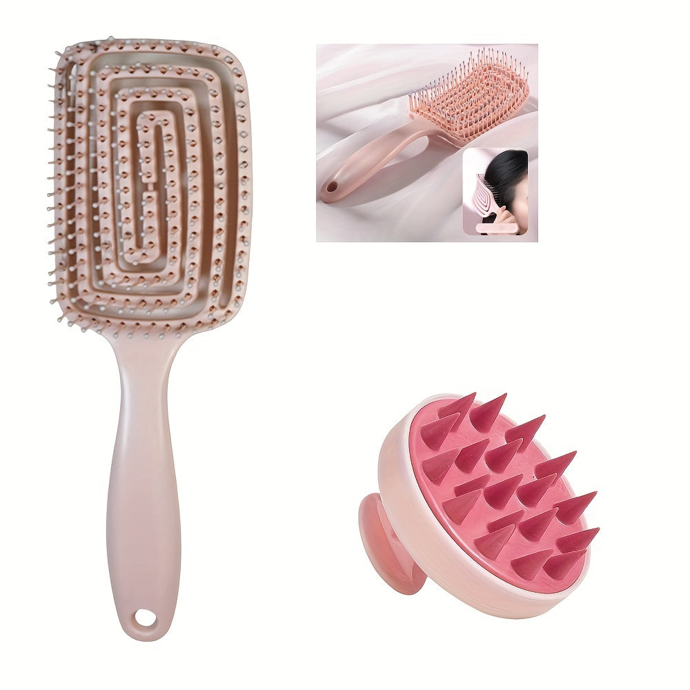 GLOWÉA Manual Silicone Head Massager Brush - Gentle Scalp Massage Comb GLOWÉA