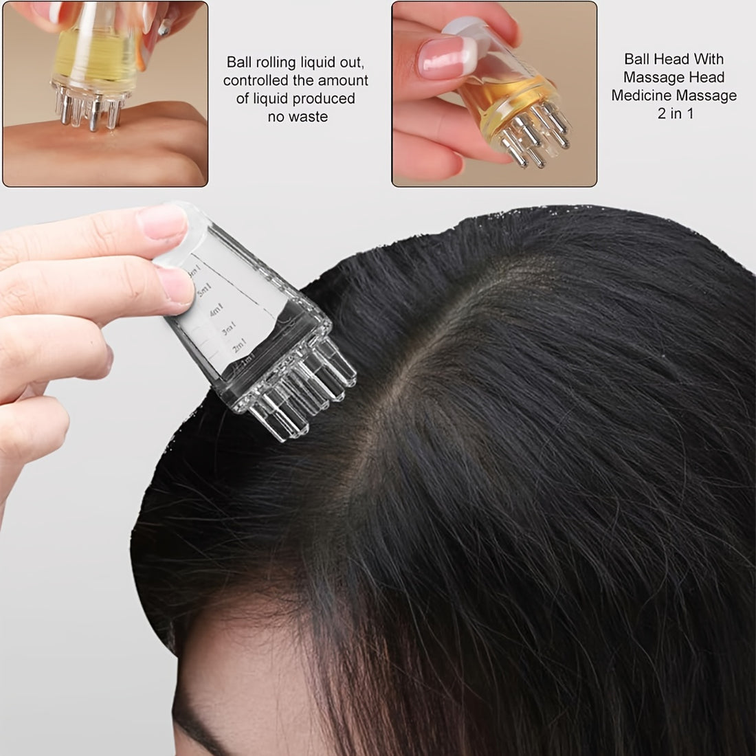 Peigne applicateur portable pour cuir chevelu GLOWÉA pour la croissance des cheveux