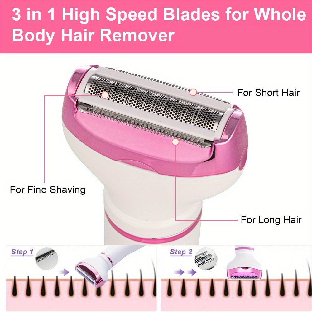 GLOWÉA 4-in-1 Electric Hair Removal Kit for Women - USB Rechargeable GLOWÉA