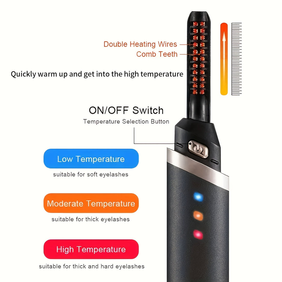 GLOWÉA Rechargeable Portable Electric Eyelash Curler GLOWÉA