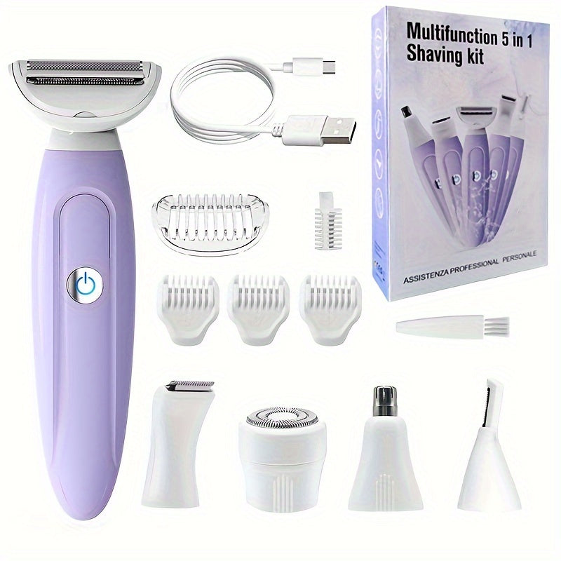 GLOWÉA 5 in 1 Multifunctional Shaving Kit for Women GLOWÉA