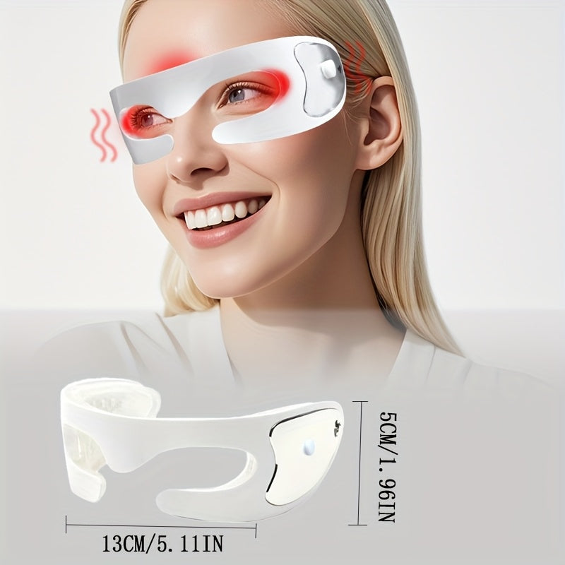 GLOWÉA White 3D Eye Vibrator Massager - USB Rechargeable