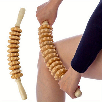 GLOWÉA Wooden Massage Roller | Handheld Deep Tissue Tool
