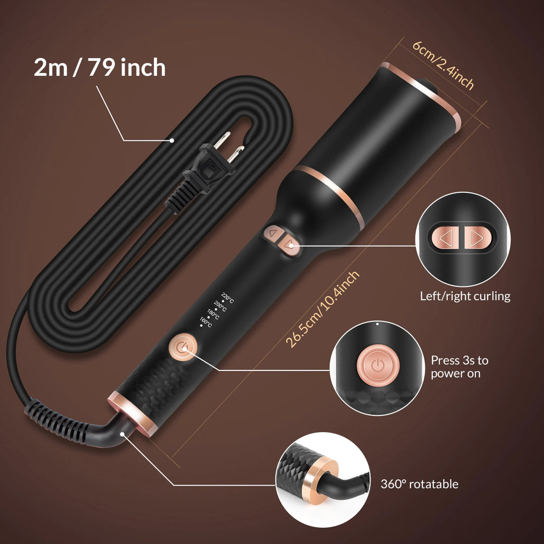GLOWÉA Automatic Curling Iron - Professional Electric Hair Curler