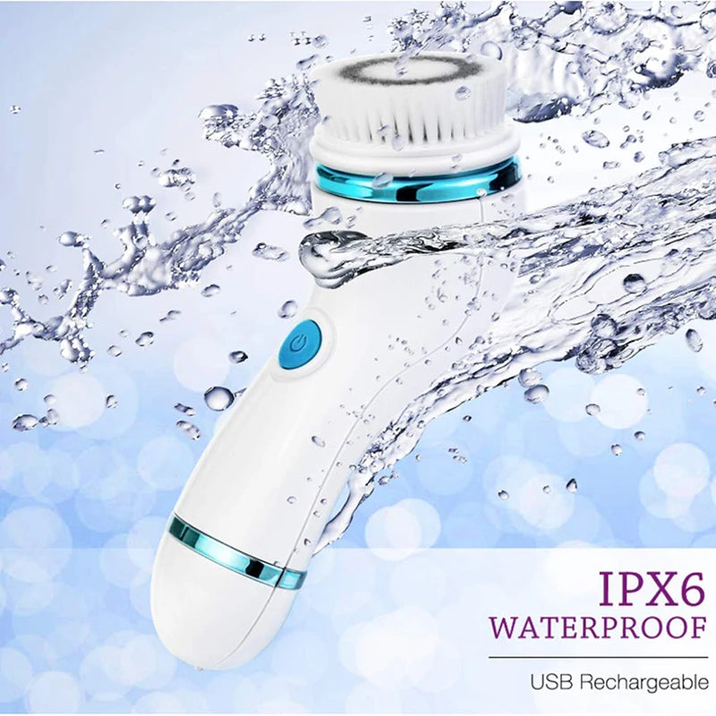 GLOWÉA 4-in-1 Electric Cleansing Brush with Sonic Technology