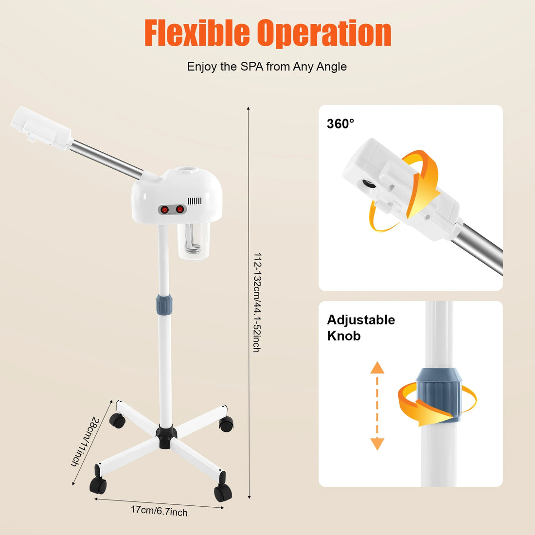 GLOWÉA 750ML Professional Facial Steamer - Adjustable Skin Care Equipment