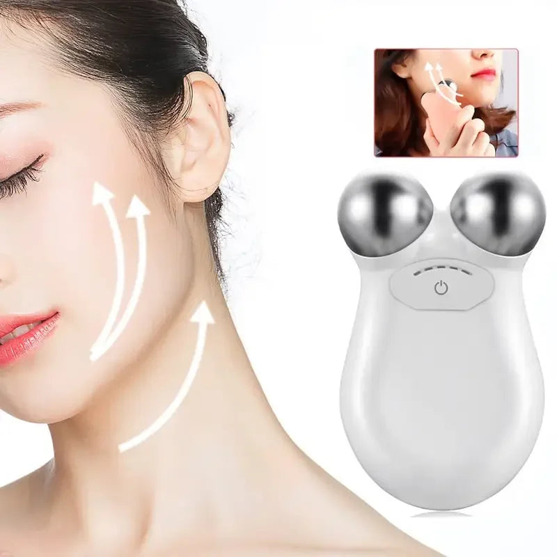 Rouleau de massage facial à microcourant GLOWÉA - Appareil EMS antirides