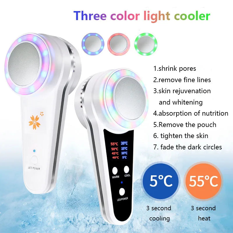 GLOWÉA Cryotherapy Face Care Device - Hot Cold Hammer & Blue Photon