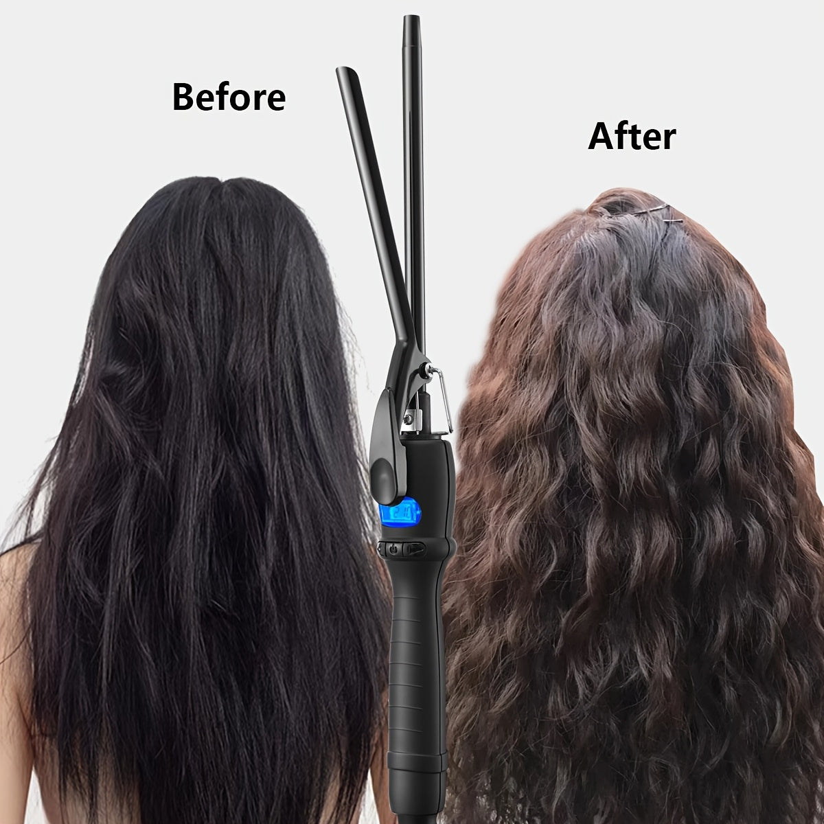 GLOWÉA 9mm Professional Hair Curling Wand with Digital Display GLOWÉA