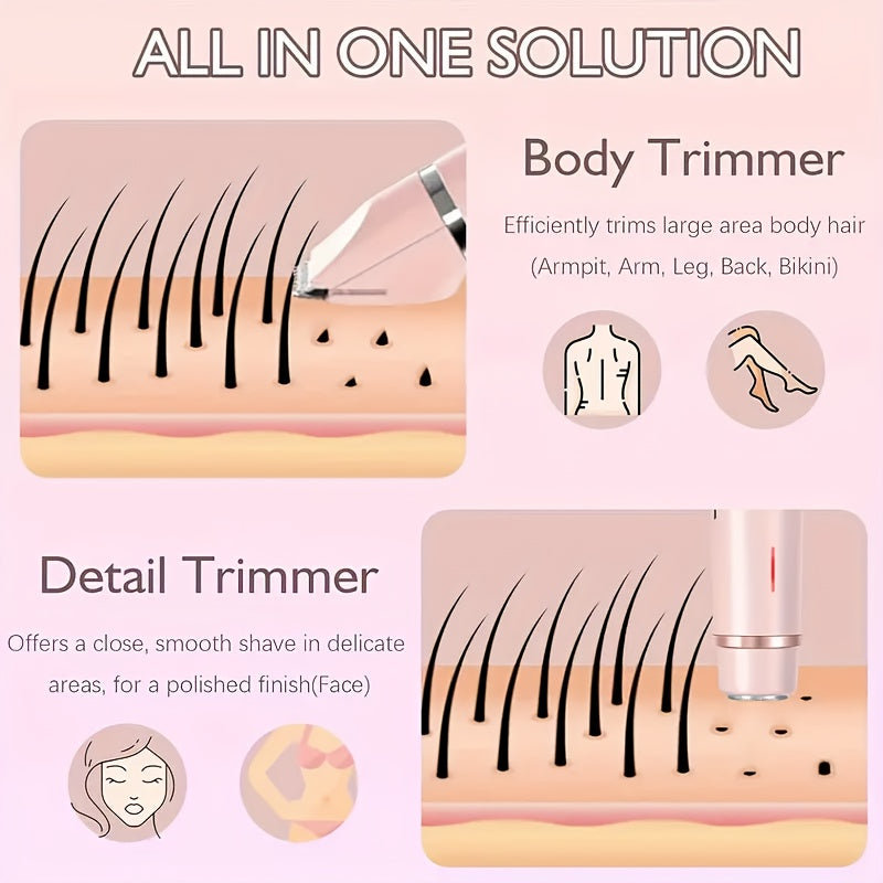 GLOWÉA 2-in-1 Dual-Head Electric Hair Removal & Shaver GLOWÉA