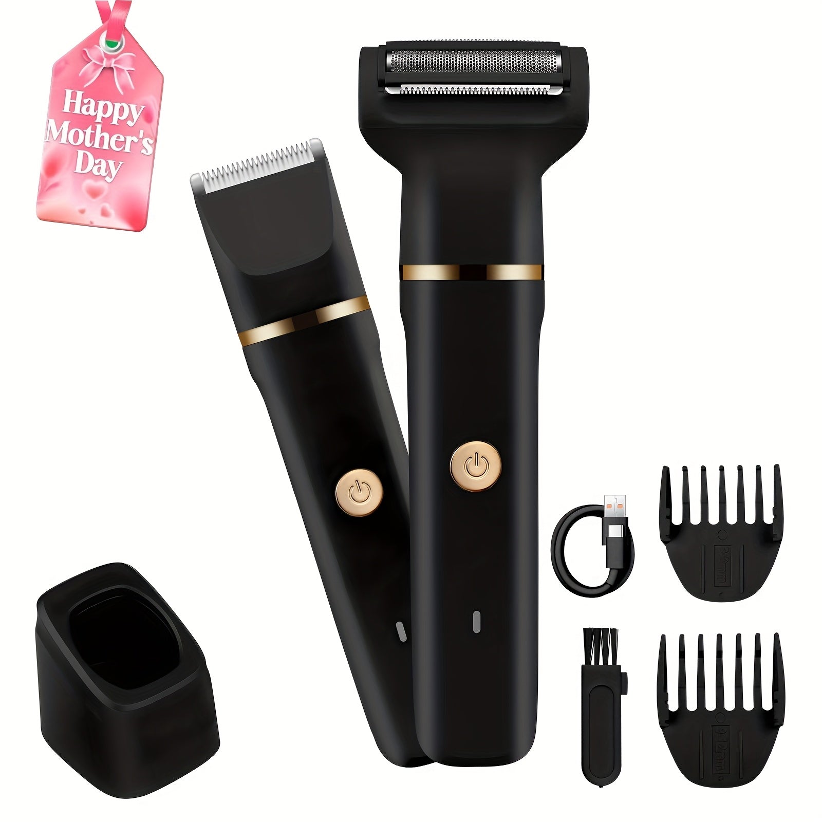 GLOWÉA Electric Body Hair Trimmer & Shaver for Men and Women GLOWÉA