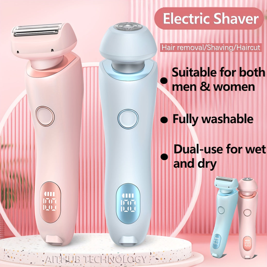 GLOWÉA Versatile Electric Shaver & Epilator - USB Rechargeable